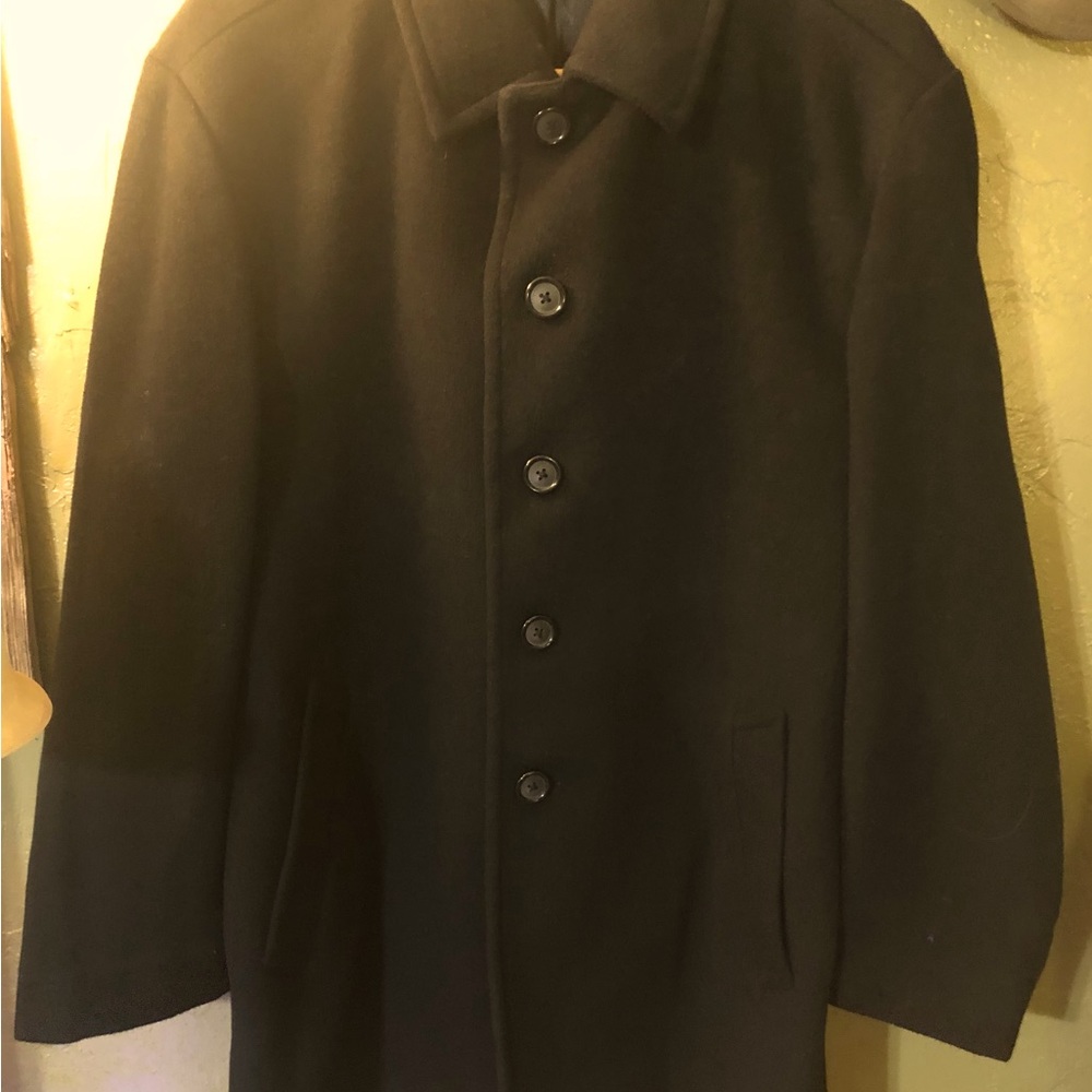 𝅺Stafford Wool Blend Jacket Overcoat Black  Size 38S.  Like new condition.